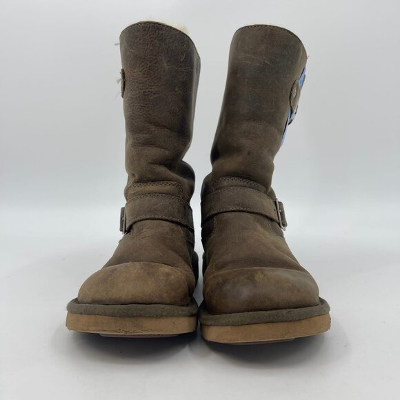 UGG Brown Leather Winter & Rain Boots | Insulated & Lined - Picture 4 of 9